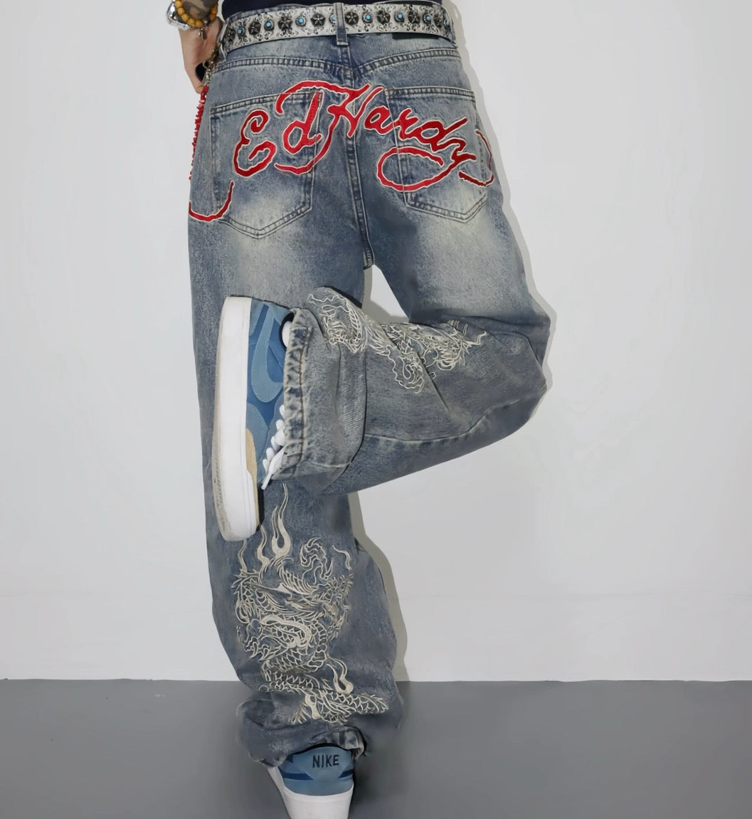 Ed Hardy Stitch Logo Jeans
