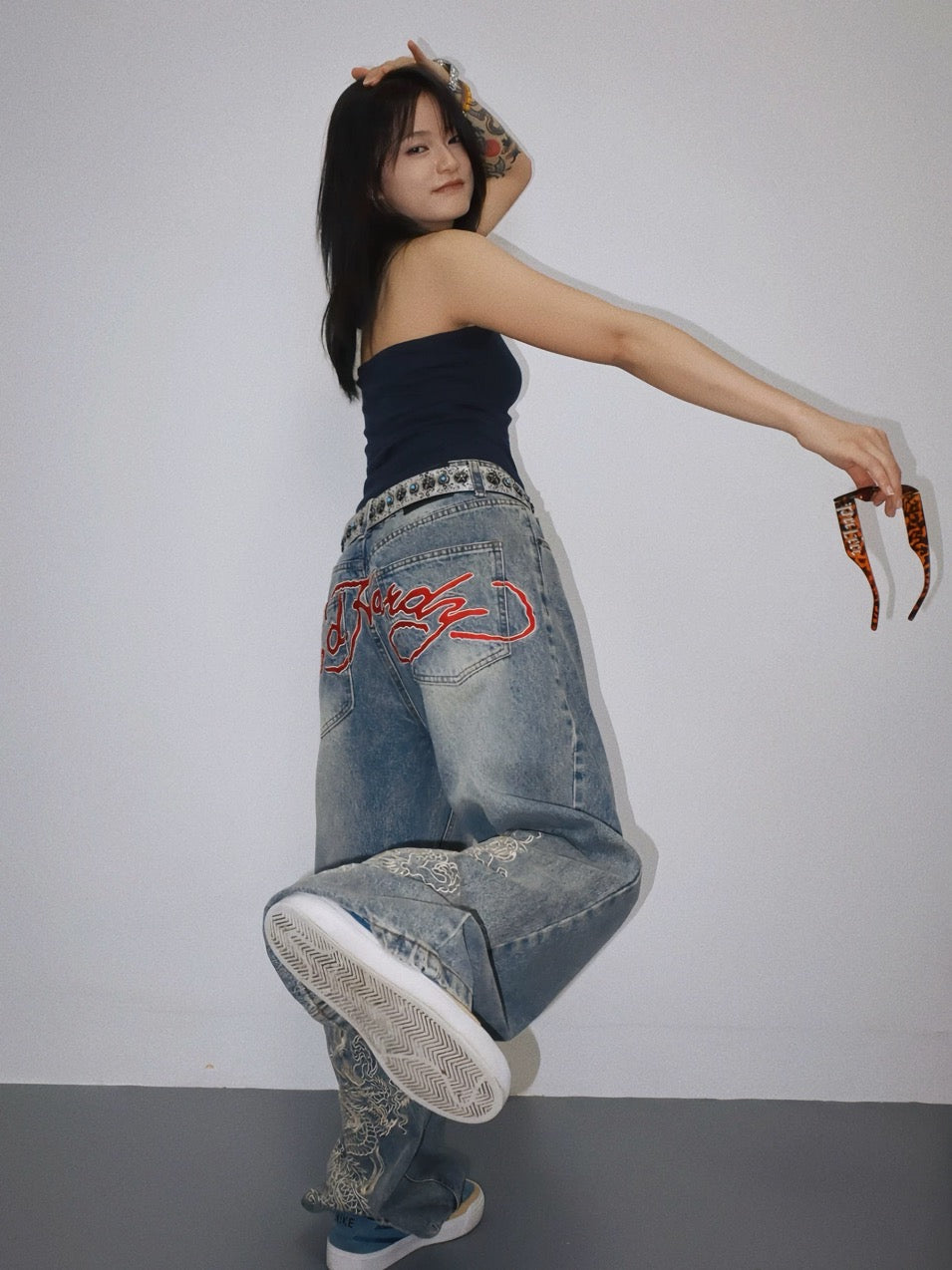 Ed Hardy Stitch Logo Jeans